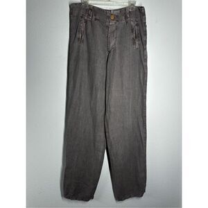 BLOOSE LINEN LAGENLOOK BOHO WOMEN’S PANTS Cocoa Straight Legs Size 34”W